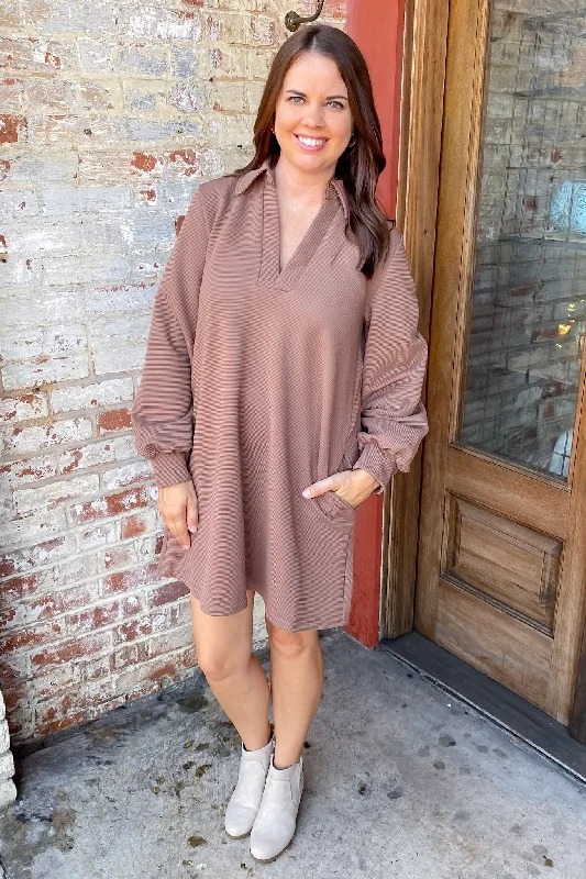 Paris In The Rain Mocha Dress