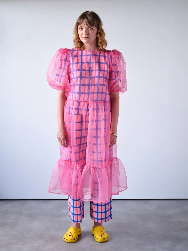 Pink Puff Sleeve Dress