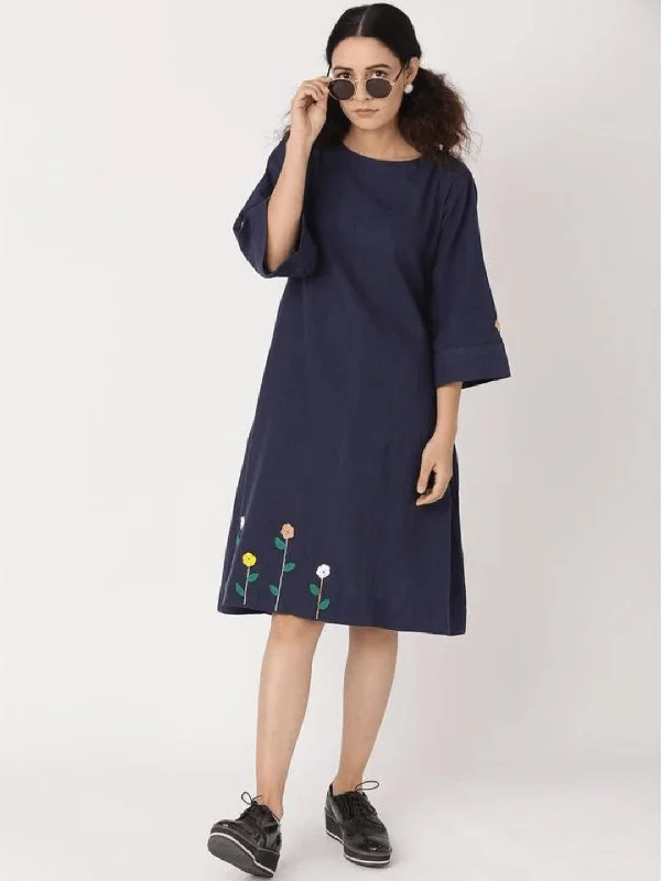 Women Blue Crochet Dress
