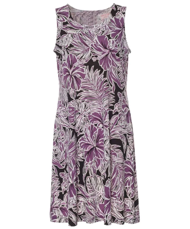 Purple Hibiscus Short Knit Dress