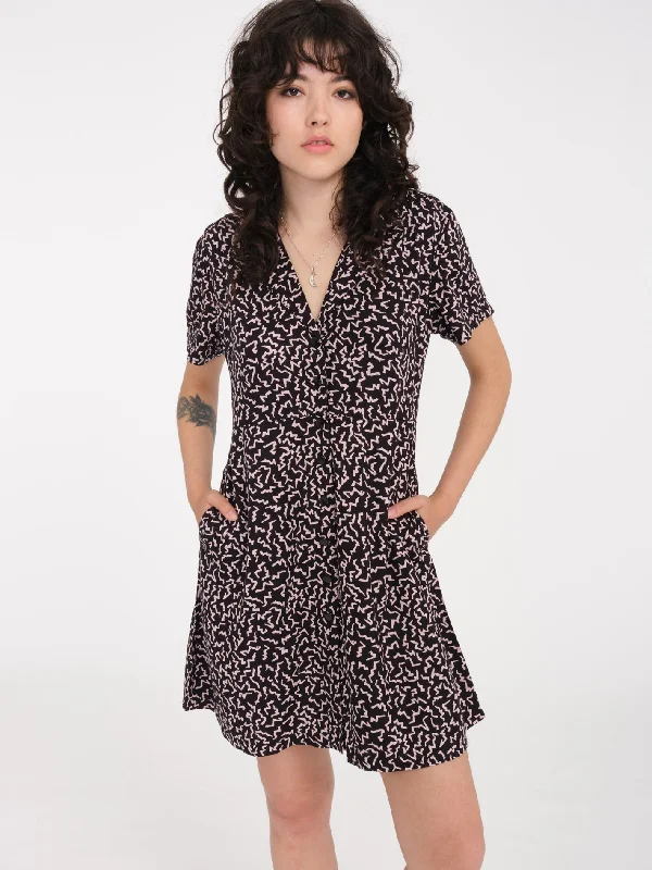 Stormy Tropix Dress - BLACK