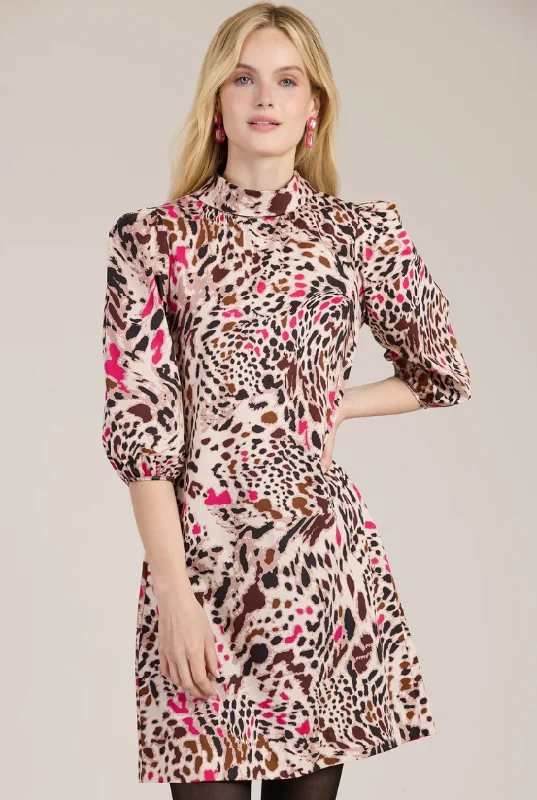 Tyler Boe Vicky Cotton Pink Cheetah Dress