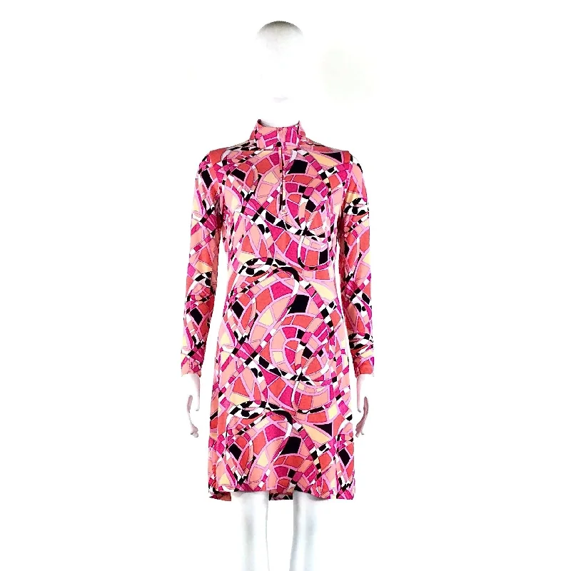 GOTTEX  PINK ABSTRACT DRESS-XS