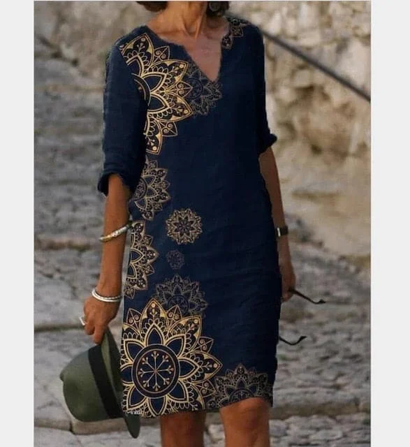 Navy Blue & Golden Brown Mural