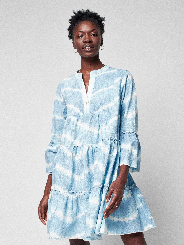 Vida Tie Dye Dress - Faded Blue Dye