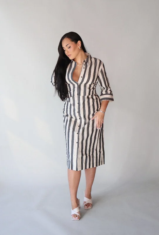 VINEYARD STRIPE COTTON DRESS