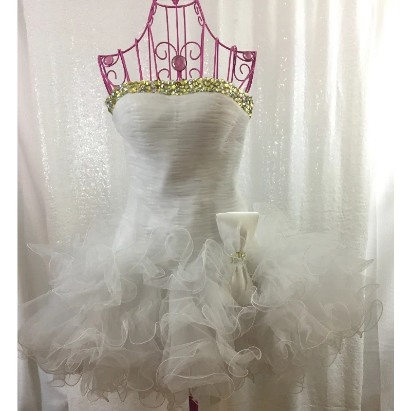 White tube dress with ruffle bottom xtra small