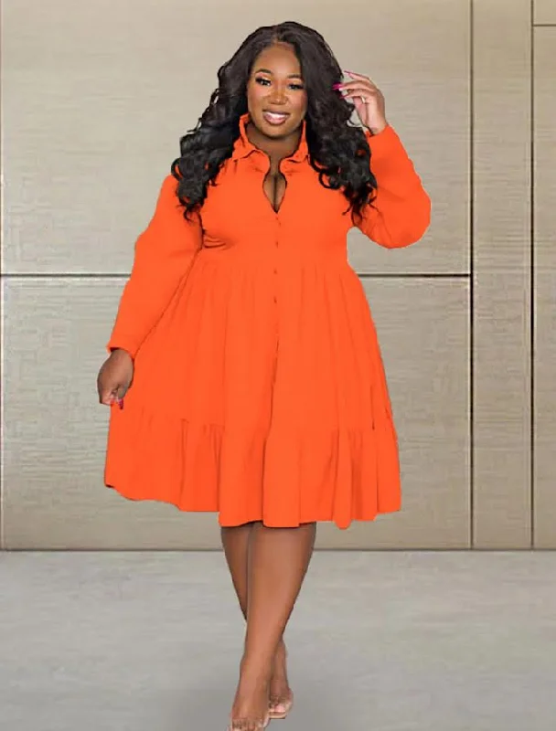 Women Church Dress 0455-Orange