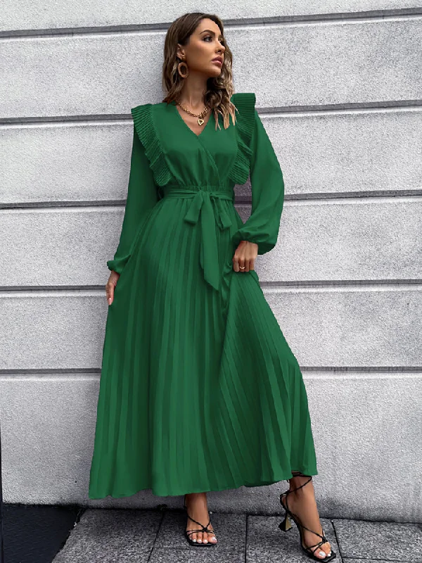 Women Church Dress-653 Green